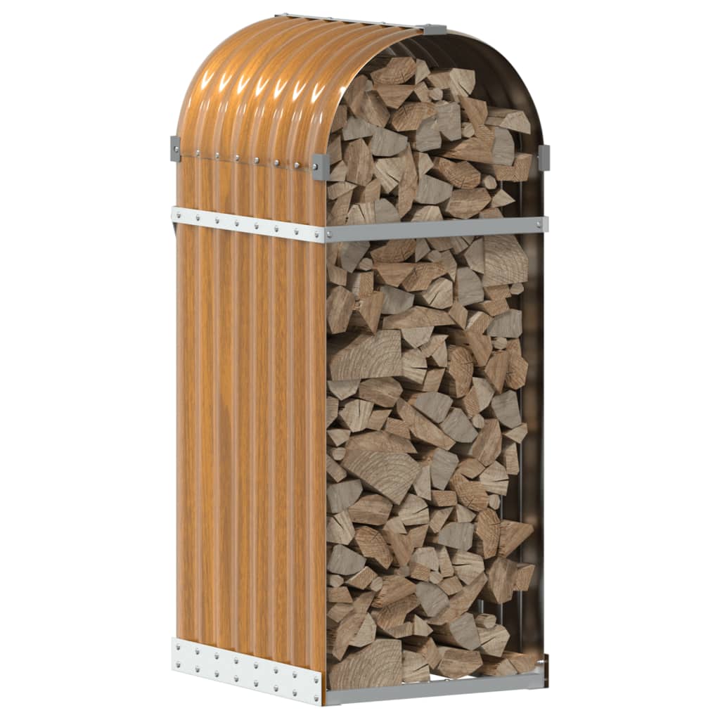 Vidaxx Brennholzlager 40x45x100 cm verzinkter Stahl hellbraun