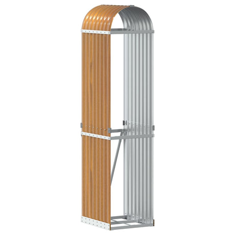 Vidaxx Brennholzlager 40x45x170 cm verzinkter Stahl hellbraun