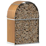 Stockage de bois de chauffage vidaxl 80x45x120 cm en acier galvanisé brun clair