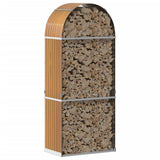 Vidaxx Brennholzlager 80x45x190 cm verzinkter Stahl hellbraun