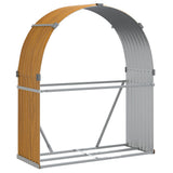 Vidaxx Brennholzlager 120x45x140 cm verzinkter Stahl hellbraun