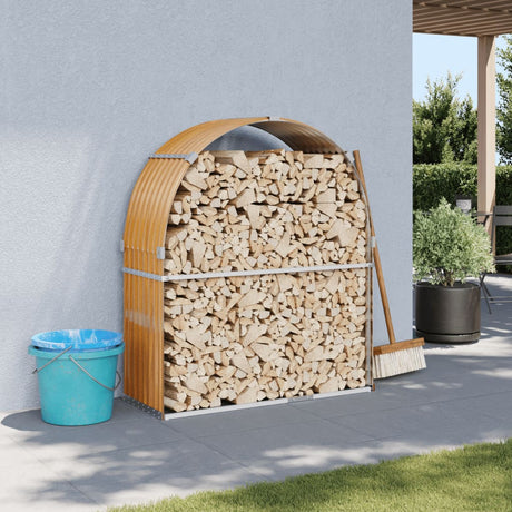 Vidaxx Brennholzlager 120x45x140 cm verzinkter Stahl hellbraun