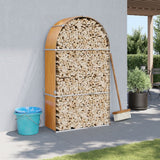 Vidaxx Brennholzlager 120x45x210 cm verzinkter Stahl hellbraun