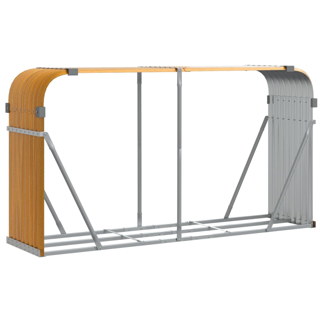 Vidaxx Brennholzlager 180x45x100 cm verzinkter Stahl hellbraun