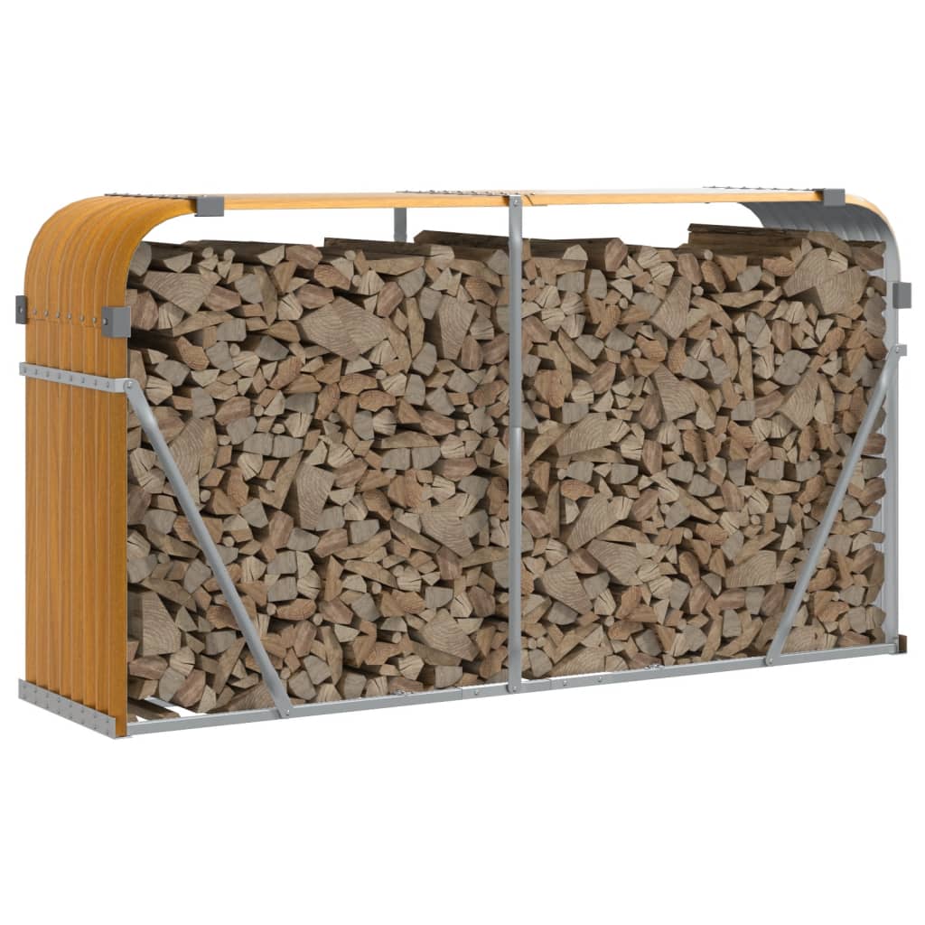 Vidaxx Brennholzlager 180x45x100 cm verzinkter Stahl hellbraun