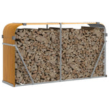 Vidaxx Brennholzlager 180x45x100 cm verzinkter Stahl hellbraun