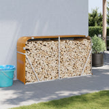 Vidaxx Brennholzlager 180x45x100 cm verzinkter Stahl hellbraun