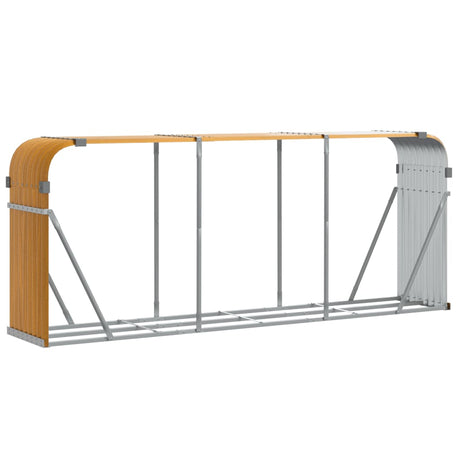 Vidaxx Brennholzlager 234x45x100 cm verzinkter Stahl hellbraun