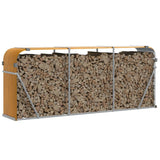 Vidaxx Brennholzlager 234x45x100 cm verzinkter Stahl hellbraun