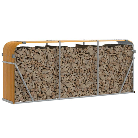 Vidaxx Brennholzlager 234x45x100 cm verzinkter Stahl hellbraun