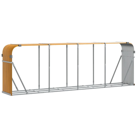 Vidaxx Brennholzlager 300x45x100 cm verzinkter Stahl hellbraun