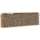 Vidaxx Brennholzlager 300x45x100 cm verzinkter Stahl hellbraun