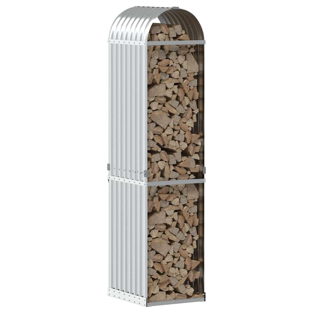 Vidaxx Brennholzlager 40x45x170 cm verzinkter Stahl silberfarben