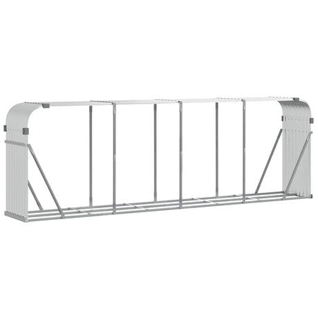 Vidaxx Brennholzlager 300x45x100 cm verzinkter Stahl silberfarben