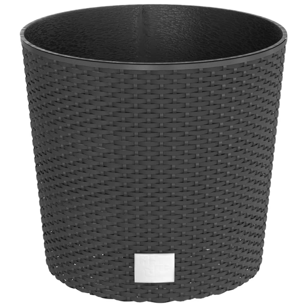 Vidaxl Pflanzgefäß abnehmbarer Behälter Rattanoptik 15 15,3 l PP Anthrazit