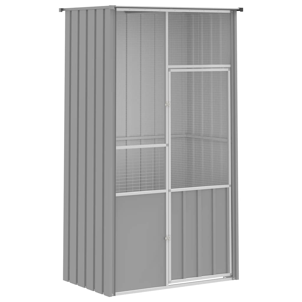 VidaXL Vogelkäfig 115x78x200 cm verzinkter Stahl grau