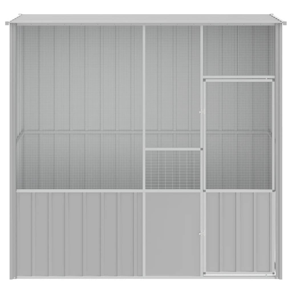 Vidaxl Bird Cage 215x78x200 cm ocynkowana stalowa szarość