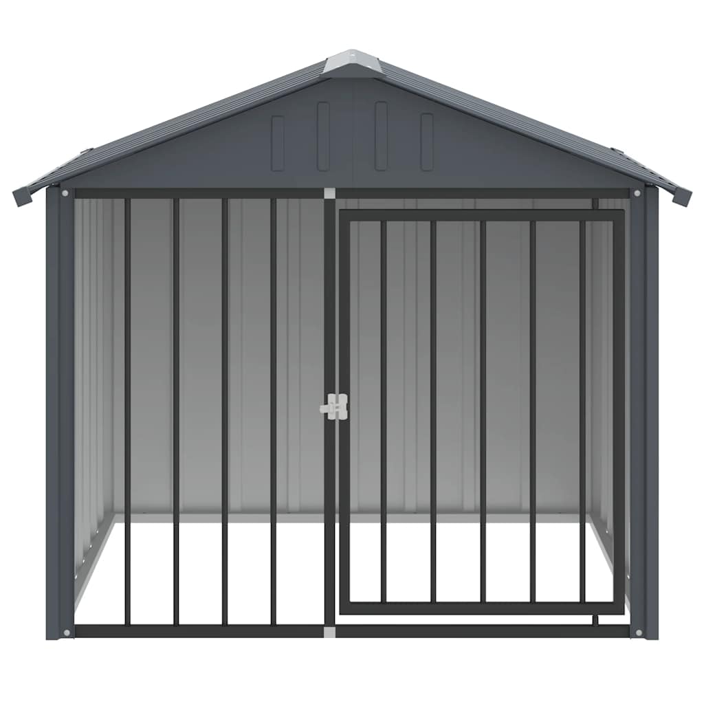 Vidaxxl Hundehütte mit Dach 117x103x102 cm verzinkter Stahl schwarz