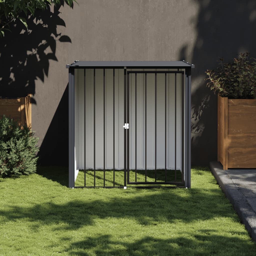 Vidaxxl Hundehütte mit Dach 110x103x109 cm verzinkter Stahl schwarz