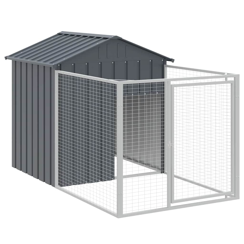 Vidaxxl Hundehütte mit Dach 117x201x123 cm verzinkter Stahl Anthrazit