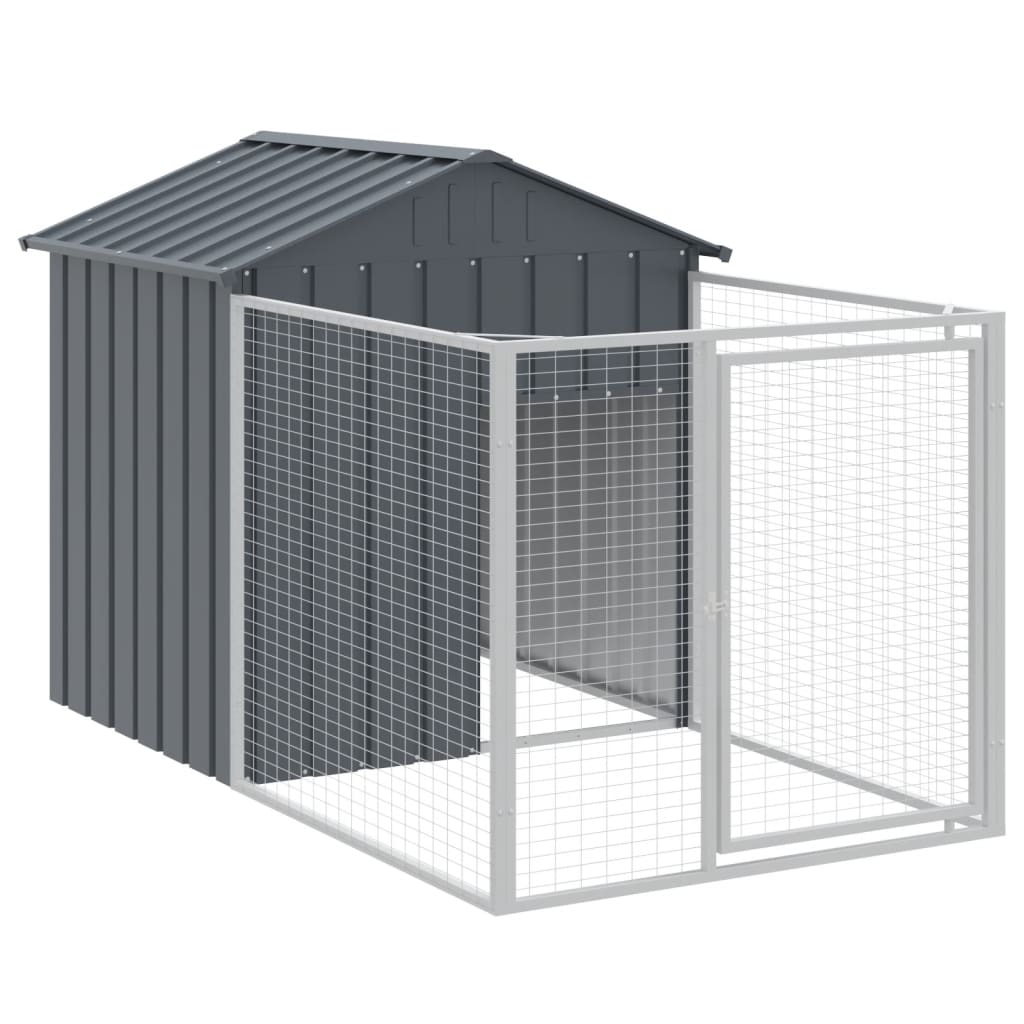 Vidaxl Dog Loft avec toit 117x201x123 cm anthracite en acier galvanisé