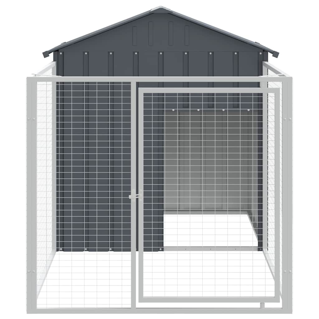 Vidaxxl Hundehütte mit Dach 117x201x123 cm verzinkter Stahl Anthrazit