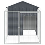 Vidaxxl Hundehütte mit Dach 117x201x123 cm verzinkter Stahl Anthrazit