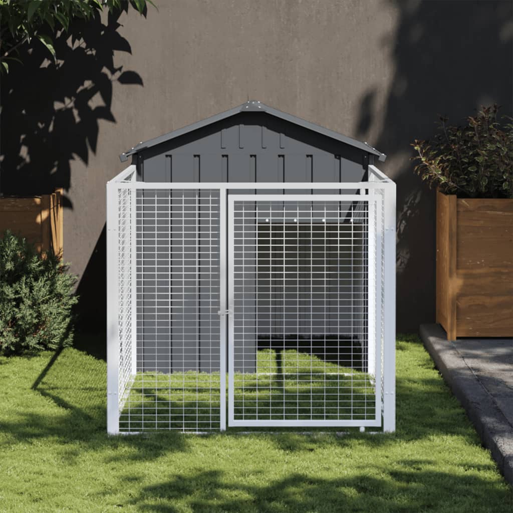 Vidaxl Dog Loft avec toit 117x201x123 cm anthracite en acier galvanisé