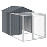 Poulet Vidaxl avec Run 117x201x123 cm Anthracite en acier galvanisé