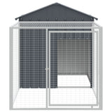 Poulet Vidaxl avec Run 117x201x123 cm Anthracite en acier galvanisé