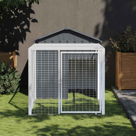 Vidaxx Hühnerstall mit Auslauf 117x201x123 cm verzinkter Stahl Anthrazit