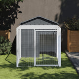 Poulet Vidaxl avec Run 117x201x123 cm Anthracite en acier galvanisé