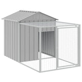 Vidaxl Chicken Coop con Run 117x201x123 cm grigio galvanizzato