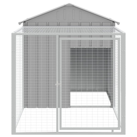 Vidaxx Hühnerstall mit Auslauf 117x201x123 cm verzinkter Stahl grau