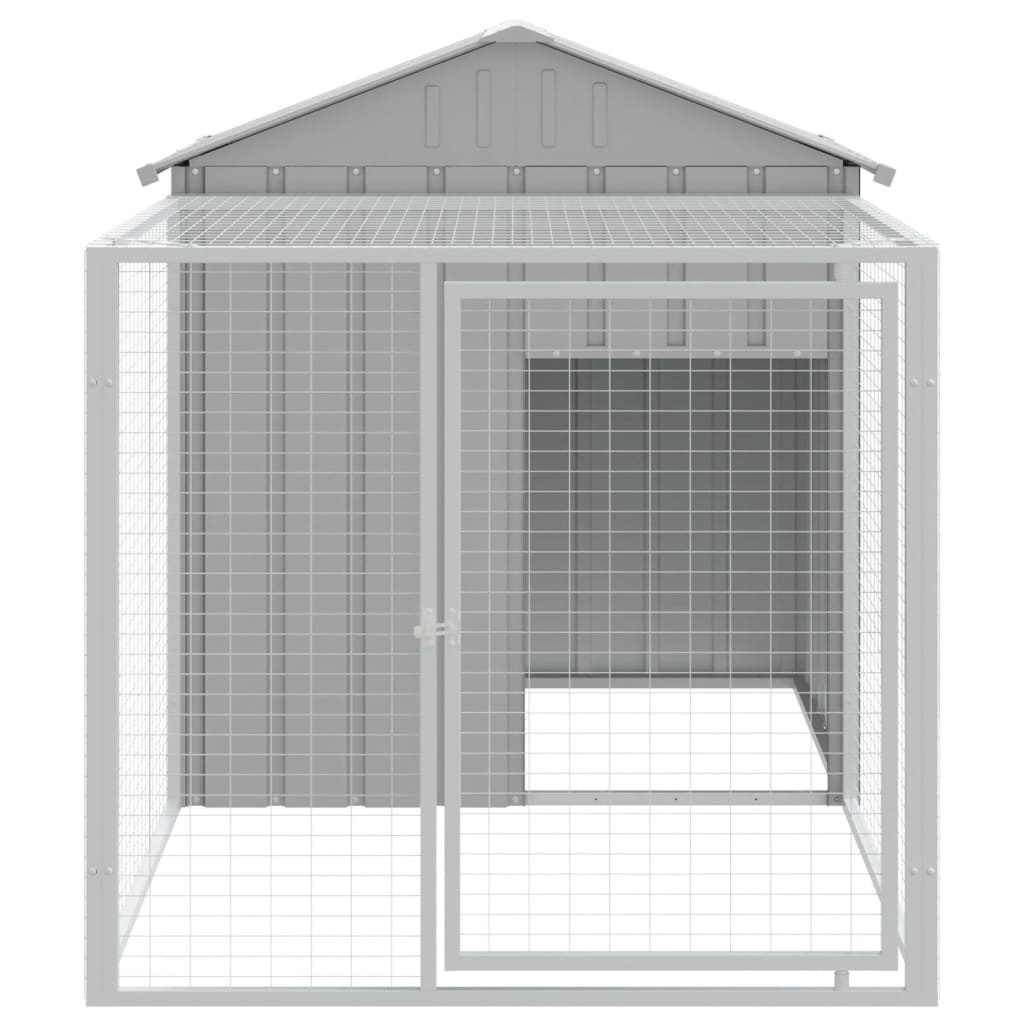 Vidaxl Chicken Coop con Run 117x201x123 cm grigio galvanizzato