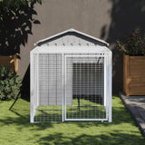 Vidaxl Chicken Coop con Run 117x201x123 cm grigio galvanizzato