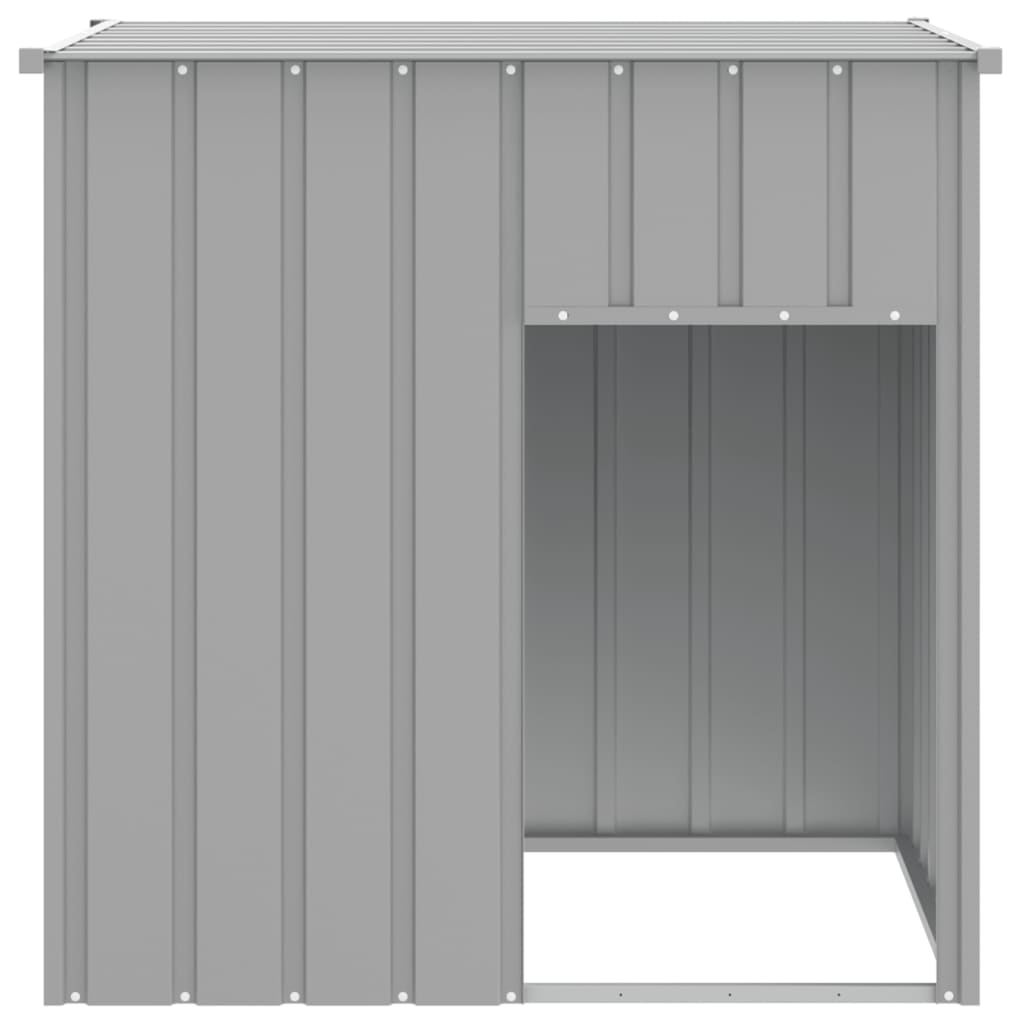 Vidaxl Dog Loft avec toit 110x103x109 cm Gray en acier galvanisé