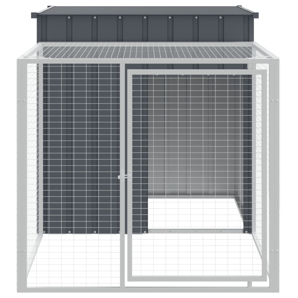 Vidaxl Chicken coop with run 110x201x110 cm galvanized steel anthracite