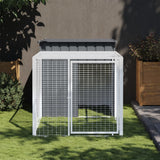 Vidaxl Chicken coop with run 110x201x110 cm galvanized steel anthracite