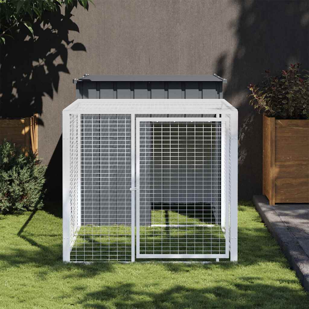 Vidaxx Hühnerstall mit Auslauf 110x201x110 cm verzinkter Stahl Anthrazit