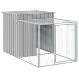 Vidaxl Chicken Coop with Run 110x201x110 cm de acero galvanizado gris