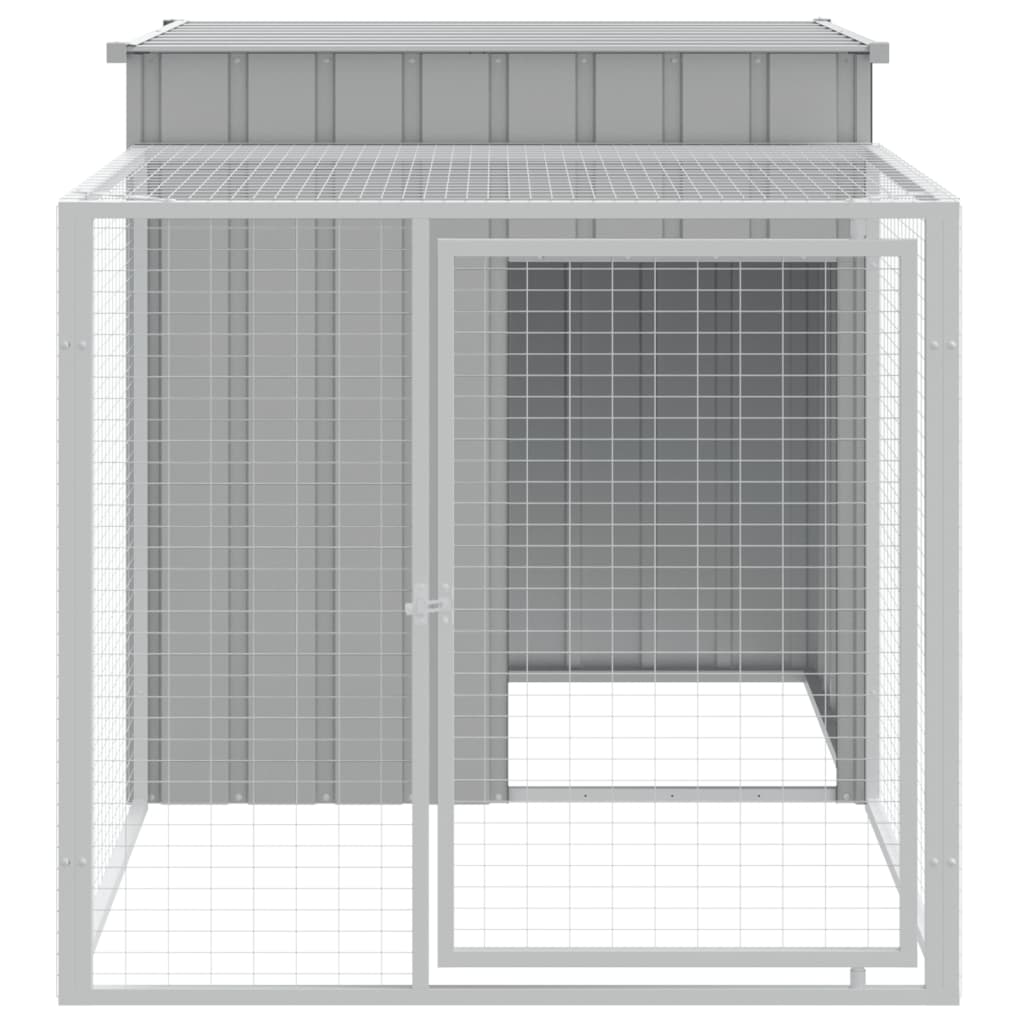 Vidaxl Chicken Coop with Run 110x201x110 cm de acero galvanizado gris