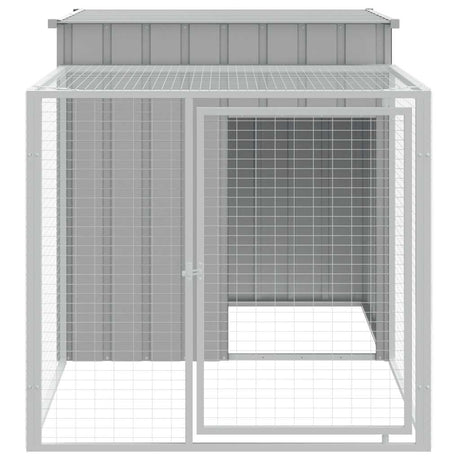 Vidaxx Hühnerstall mit Auslauf 110x201x110 cm verzinkter Stahl grau