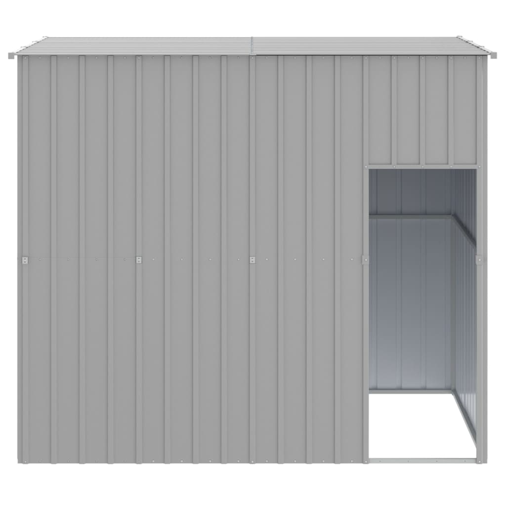 Vidaxl loft para perros con techo 214x153x181 cm de acero galvanizado gris