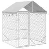 Vidaxl Chienne de chien avec toit 2x2x2,5 m en acier galvanisé en acier