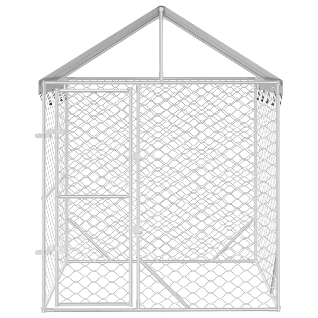 Vidaxl Chienne de chien avec toit 2x2x2,5 m en acier galvanisé en acier