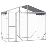 VidaXL Hundehütte mit Dach 3x1,5x2,5 m verzinkter Stahl silber