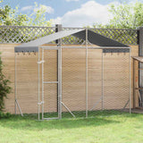 VidaXL Hundehütte mit Dach 3x1,5x2,5 m verzinkter Stahl silber