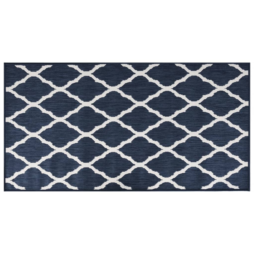 Vidaxx wendbarer Outdoor-Teppich 80x150 cm Marineblau und Weiß