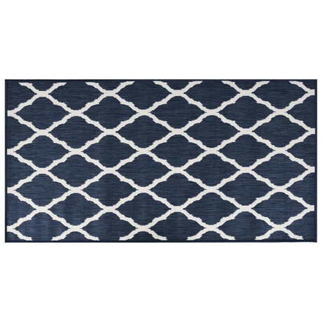 Vidaxx wendbarer Outdoor-Teppich 80x150 cm Marineblau und Weiß